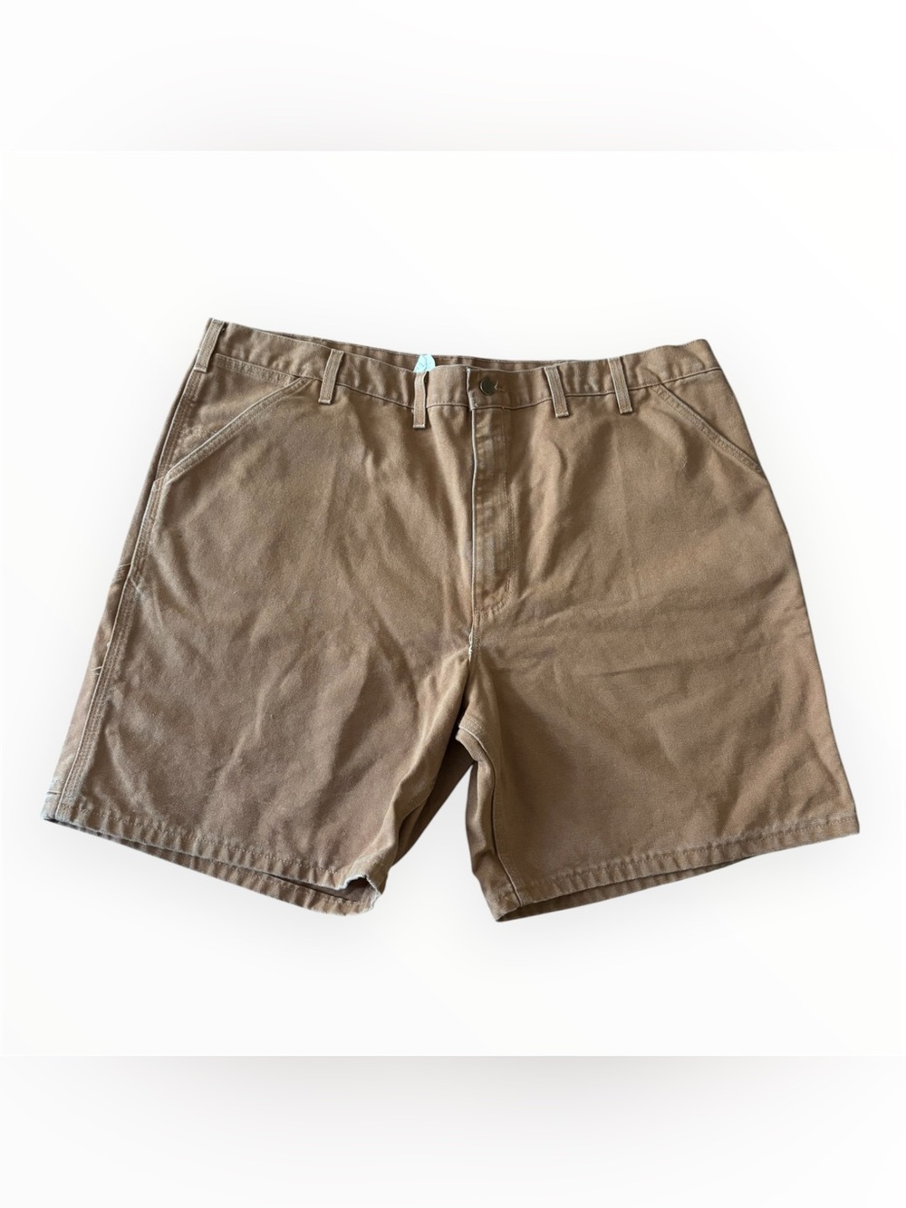 Vintage Carhartt B141 BRN 44 Brown Washed Duck Work Shorts Made in USA